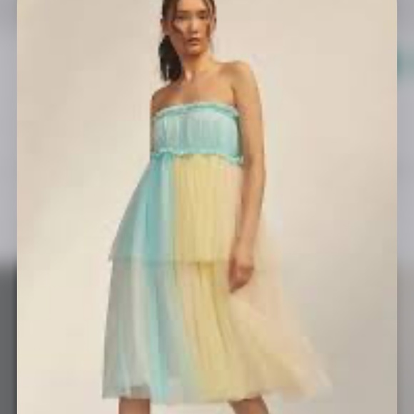 Brand New PERNILLE ROSENKILDE STRAPLESS TIERED TULLE DRESS - Picture 10 of 13